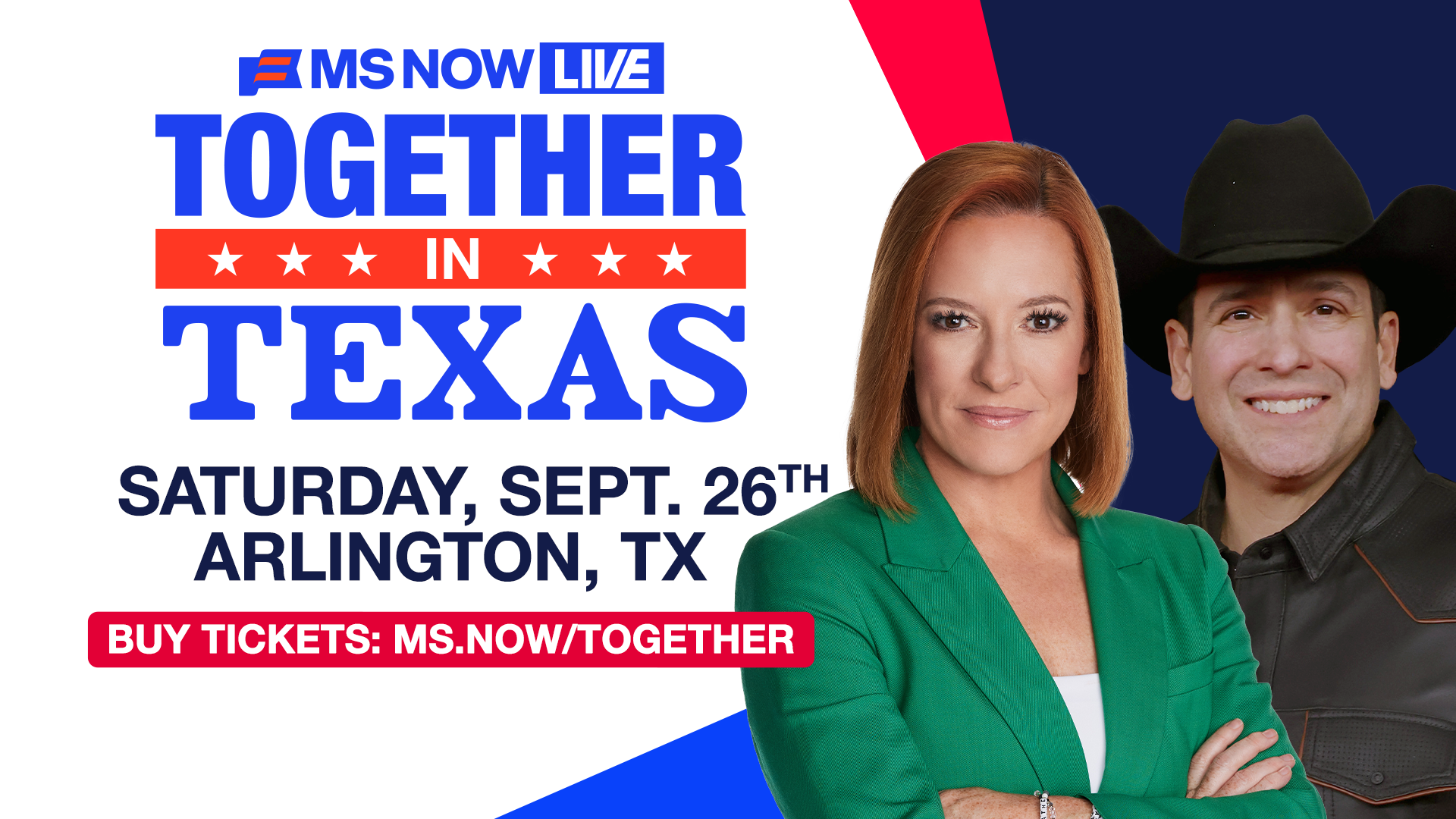 Bobby Pulido and Jen Psaki at Together in Texas