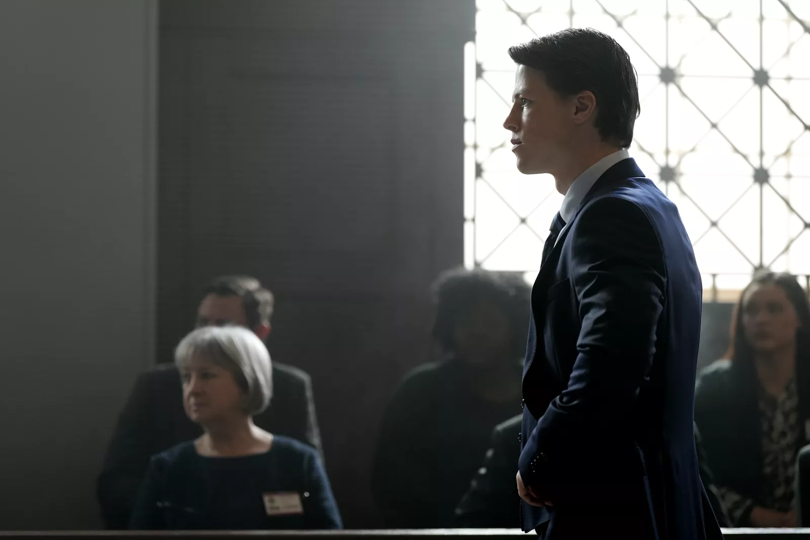 Episode 109 -- Milo Callaghan as Rudy Baylor in The Rainmaker. Photo Credit: Christopher Barr/USA Network © 2025 VERSANT MEDIA. All Rights Reserved