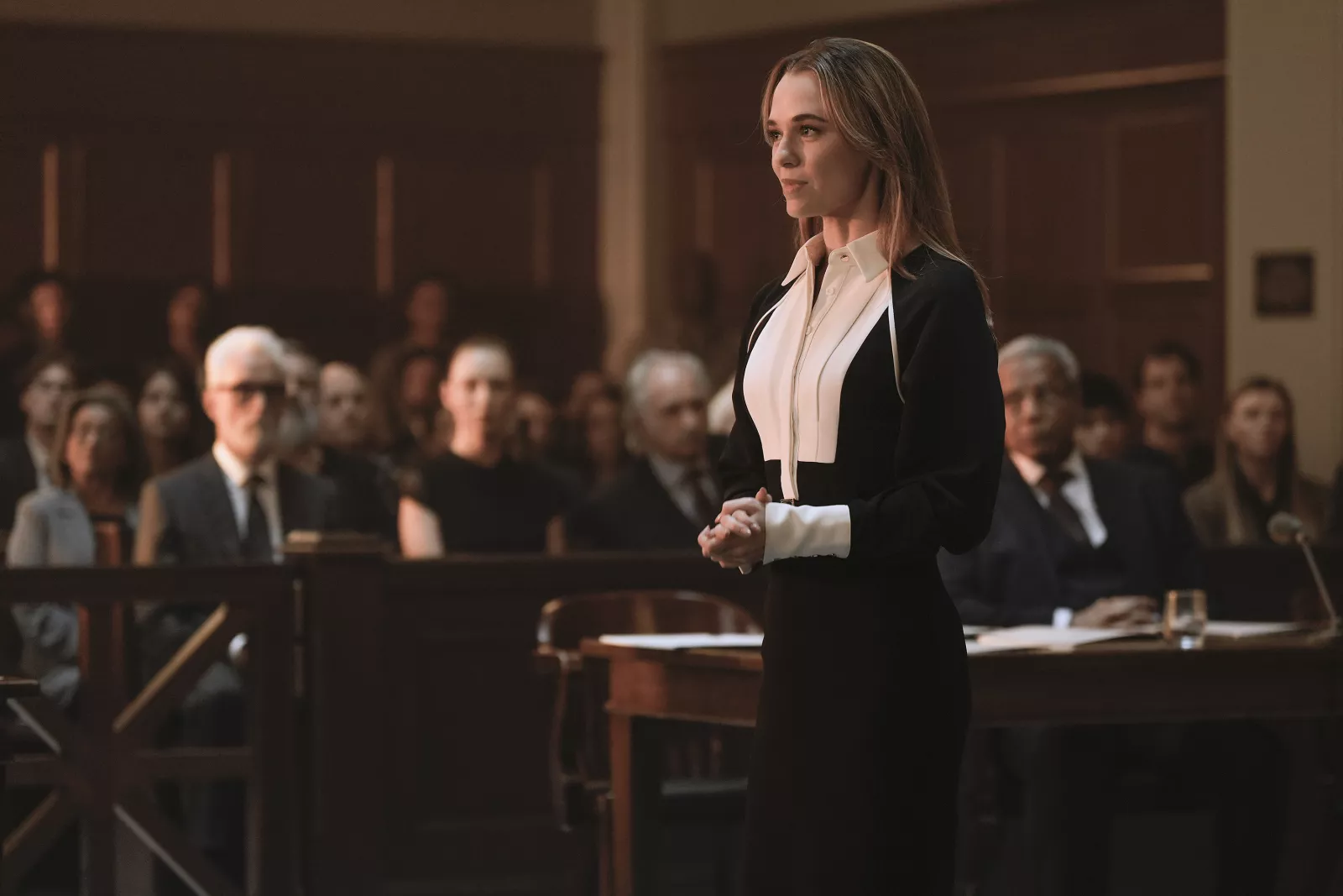 Episode 110 -- Madison Iseman as Sarah Plankmore in The Rainmaker. Photo Credit: Christopher Barr/USA Network © 2025 VERSANT MEDIA. All Rights Reserved