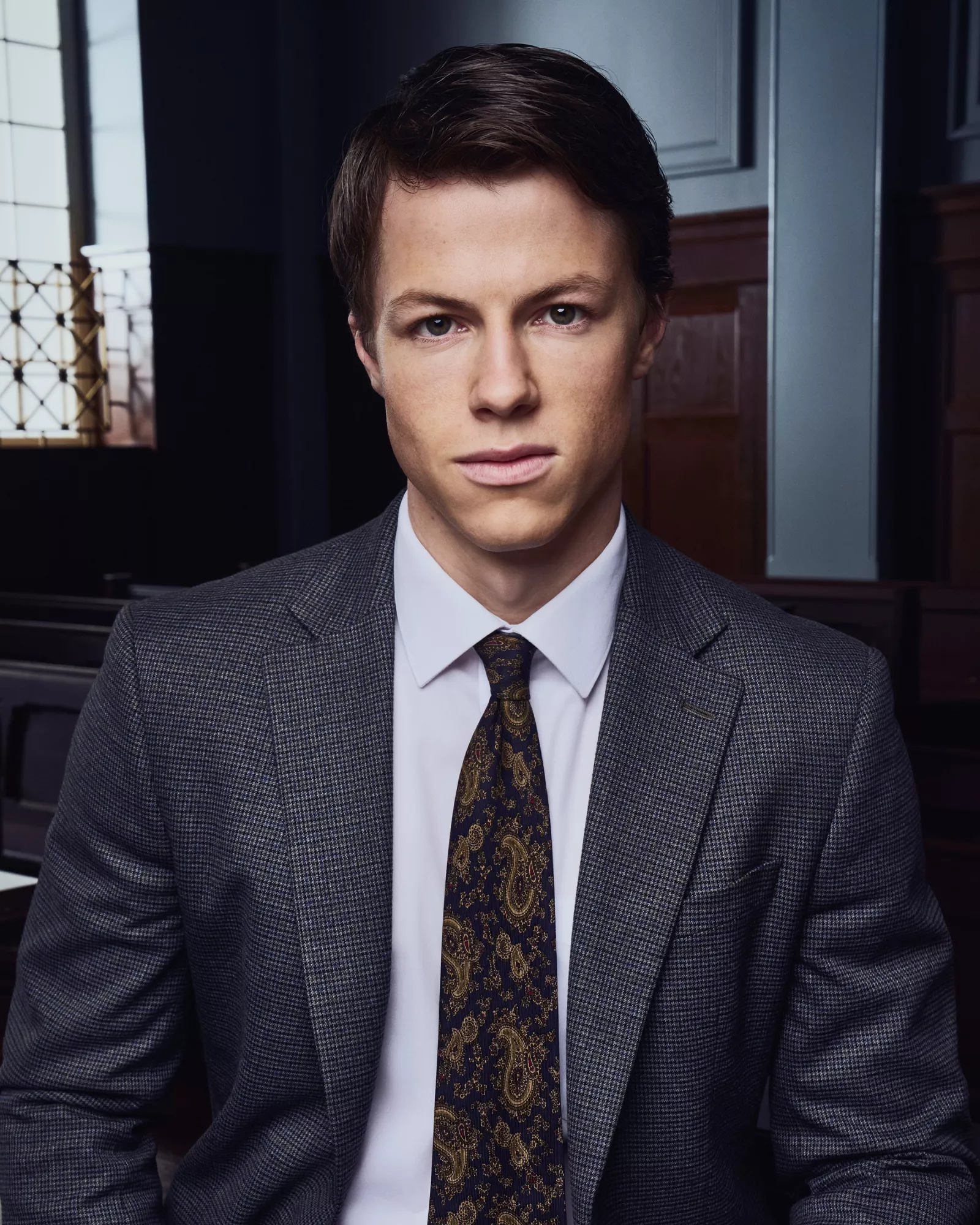 THE RAINMAKER -- Season 1 -- Pictured: Milo Callaghan as Rudy Baylor in The Rainmaker. Photo Credit: Christopher Barr/USA Network © 2025 VERSANT MEDIA. All Rights Reserved 