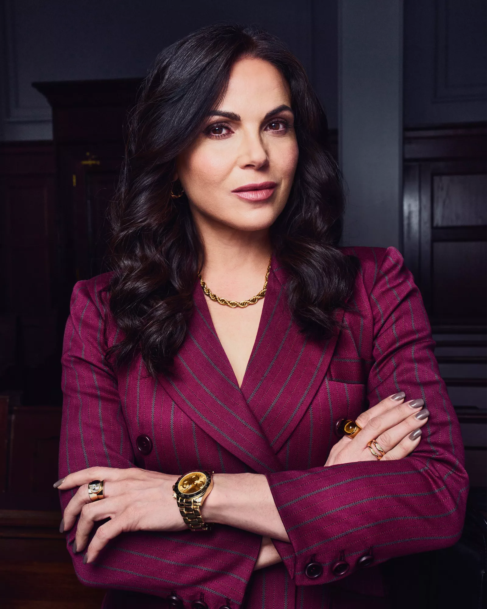 THE RAINMAKER -- Season 1 -- Pictured: Lana Parrilla as Jocelyn “Bruiser” Stone in The Rainmaker. Photo Credit: Christopher Barr/USA Network © 2025 VERSANT MEDIA. All Rights Reserved