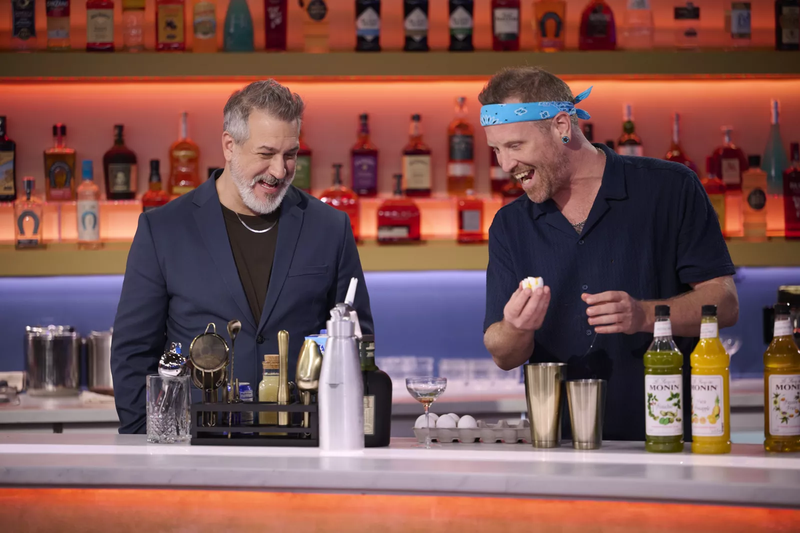 Joey Fatone and Jon Schott on Cocktail Wars on E! Photo Credit: Scott Gries/E! Entertainment © 2026 VERSANT MEDIA. All Rights Reserved.