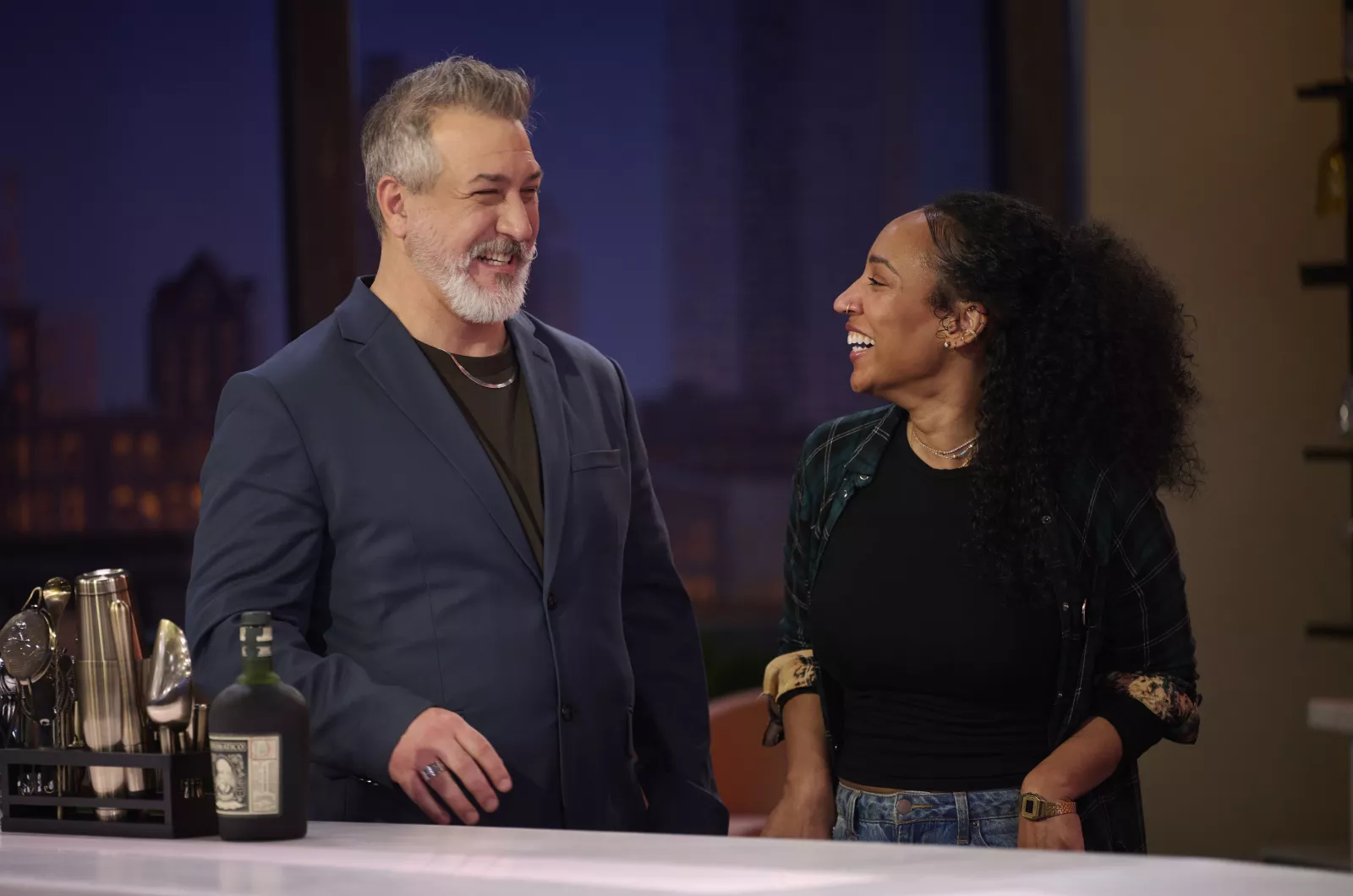 Joey Fatone and Vanessa Brown on Cocktail Wars on E! Photo Credit: Scott Gries/E! Entertainment © 2026 VERSANT MEDIA. All Rights Reserved.