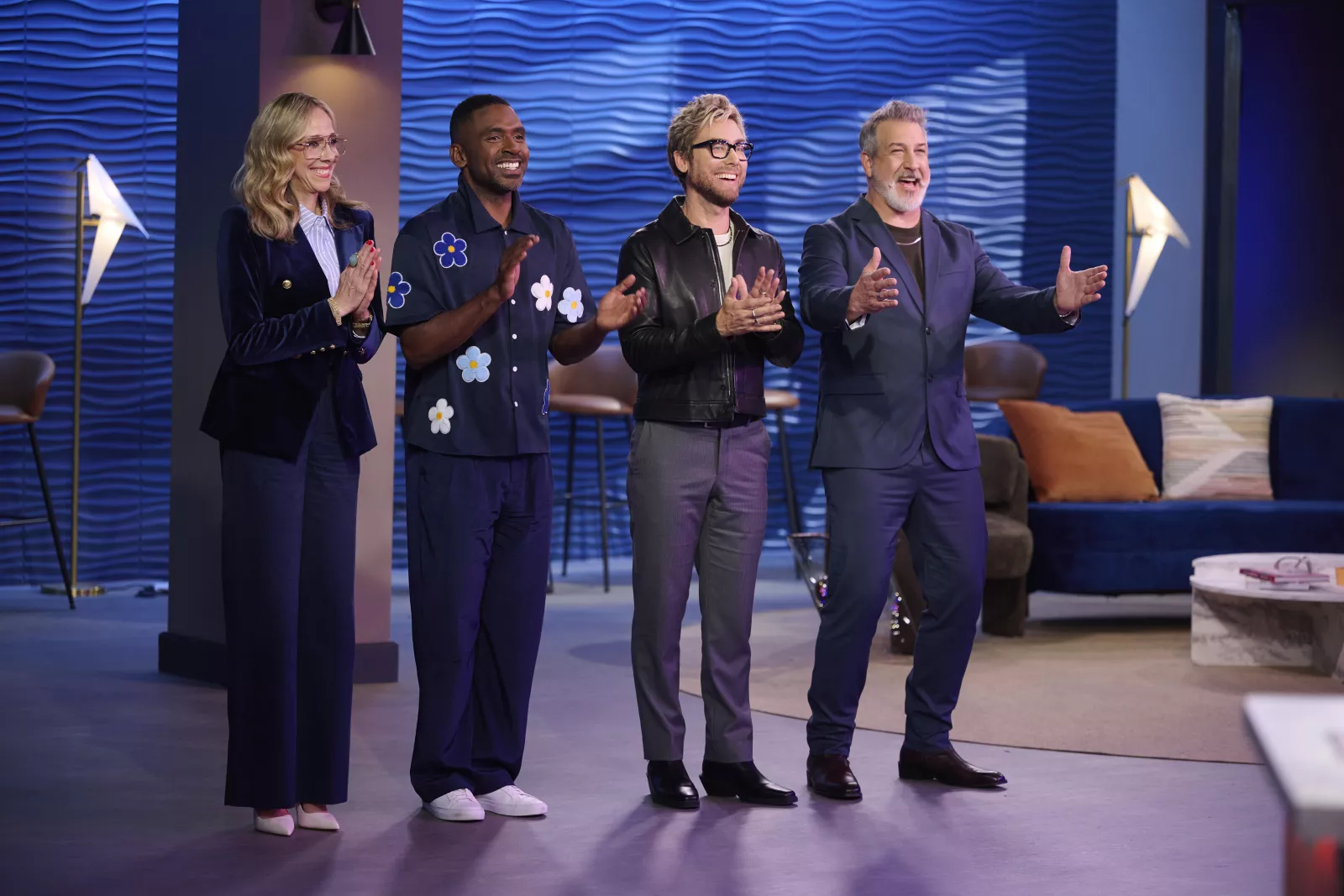 (L-R) Melissa Brooke, Justin Sylvester, Lance Bass and Joey Fatone on Cocktail Wars on E! Photo Credit: Scott Gries/E! Entertainment © 2026 VERSANT MEDIA. All Rights Reserved.