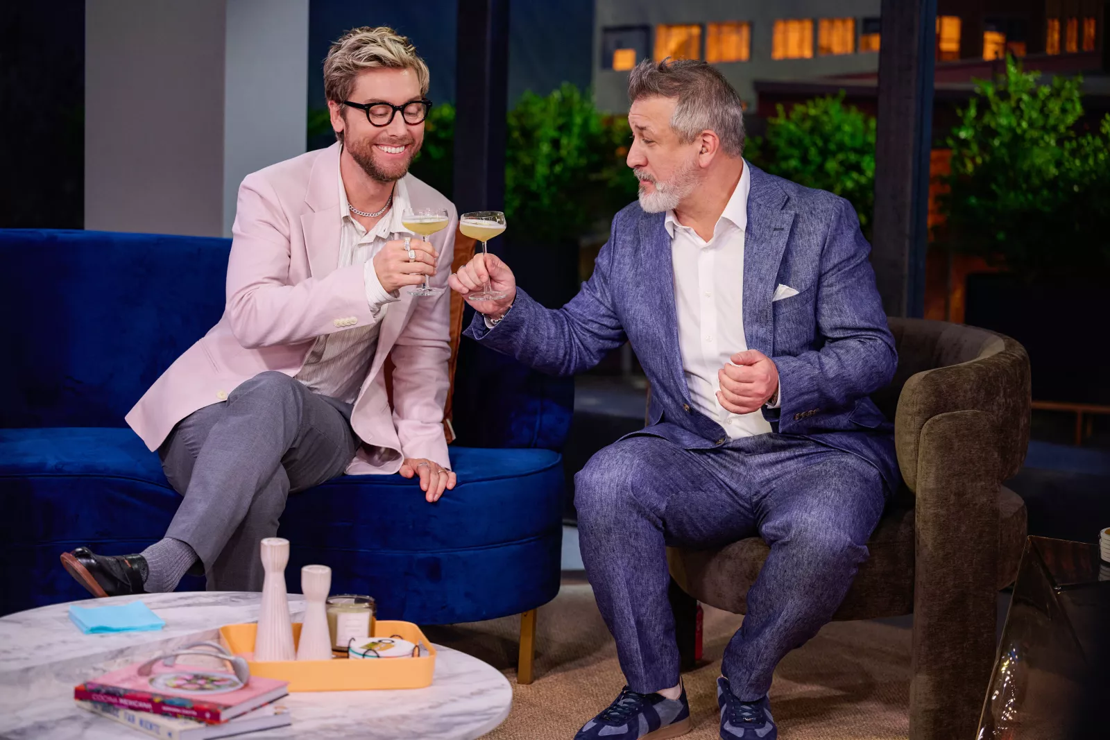 Lance Bass and Joey Fatone on Cocktail Wars on E! Photo Credit: Scott Gries/E! Entertainment © 2026 VERSANT MEDIA. All Rights Reserved.