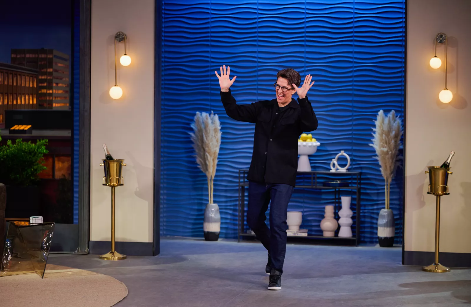 Guest judge Rachel Maddow appears on Cocktail Wars on E!  Photo Credit: Scott Gries/E! Entertainment © 2026 VERSANT MEDIA. All Rights Reserved.